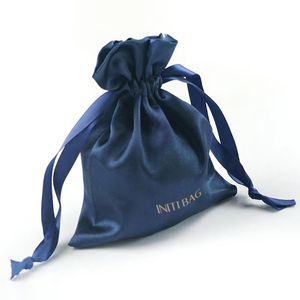 Custom Printed Logo Silk Jewelry <b>Dust</b> Pouch Gift Packaging Drawstring Velvet Satin <b>Bag</b> - Product Image 5