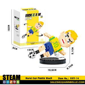 620 Piezas de Bloques de Diamantes de Plástico ABS para Regalo de Aficionados al Fútbol de la Copa <span class=keywords><strong>Mundial</strong></span>, Figura de Jugador de Fútbol de Brasil, Neymar, Decoración de Escritorio - Product Image 4
