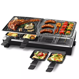 Grill électrique Teppanyaki pour 8 personnes, barbecue intérieur/extérieur avec plaque amovible, <span class=keywords><strong>raclette</strong></span> et grill à fromage, usage domestique - Product Image 1