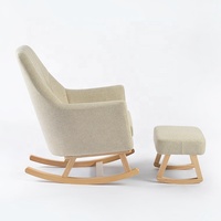 Chaise à bascule de pépinière moderne de qualité supérieure tapisserie d'ameublement élégante Base à bascule en bois naturel conception de soutien pour salon chambre d'enfants