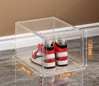 Boîtes de rangement empilables pour chaussures en plastique Drop Front Acrylic Drawer Type Magnetic Clear Shoe Box