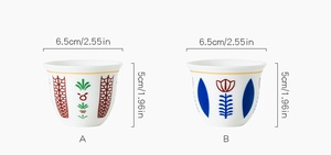 Ensemble de tasses à café arabes en céramique de haute qualité 70 ml, ensemble de tasses à thé, ensemble de tasses à café arabes de luxe, lot de 6 pièces - Product Image 6