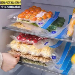 Yüksek kaliteli plastik mühürlü dondurulmuş gıda torbaları ev meyve ve sebze koruma plastik poşetler