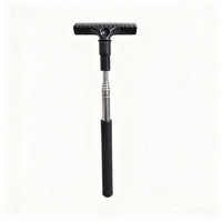 Grattoir à miroir télescopique portable en acier inoxydable, brosse de nettoyage pour lavage et detailing de véhicules
