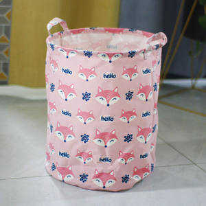 Fabricant vente en gros sacs de rangement pliables en coton lin design simple moderne panier à linge sale stockage de poupée 60x50x39cm - Product Image 4