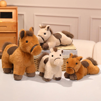 Jouets en peluche cheval mignons super doux de 10 pouces, personnalisables en gros, avec rembourrage en coton PP pour le soulagement du stress, cadeau d'anniversaire pour enfants et amis