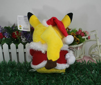 Peluche Pikachu Père Noël, jouet en peluche doux, costume de Père Noël, cadeau de Noël, peluche de dessin animé pour enfants, collection