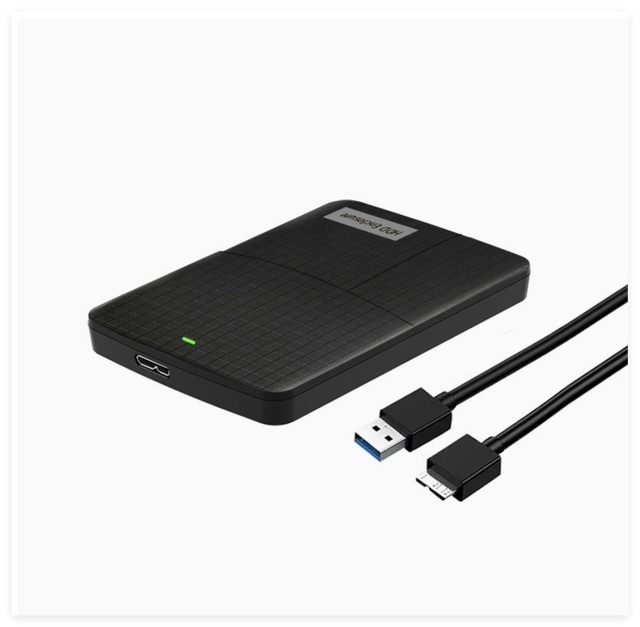 2.5-inch SSD/HDD Dual Bay Enclosure, USB 3.0 SATA Interface, External Hard Drive Box for Laptop/Desktop