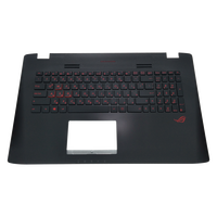 Clavier rétroéclairé BG bulgare pour ASUS ROG GL752VW 90NB0A41-R31BG0 avec repose-poignets noir et touches rouges