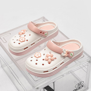 Sandales de plage antidérapantes à bout fermé et semelle épaisse pour femmes, couleur rose, pour l'extérieur - Product Image 2