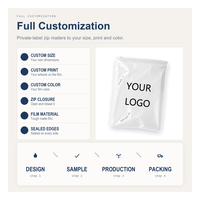 Sacs à fermeture éclair en LDPE recyclables avec logo personnalisé imprimé, options transparentes et givrées pour le rangement et l'emballage des vêtements