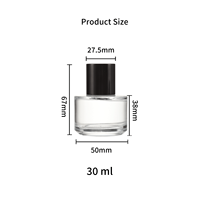 Vente en gros de flacons de parfum ronds de luxe de 30ml 50ml 100ml flacons de parfum en verre vide transparent de haute qualité avec emballage en boîte