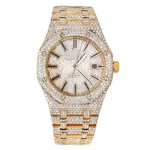 Super Kloon 904l Staal Eta Beweging Saffier Glas Fashion Pocket Uniek Vvvs Moissanite Diamond Horloge