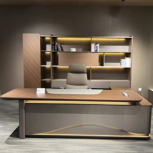 Mobilier moderne de bureau en bois convertible de luxe Table de travail pour directeur de patron Design élégant Style pour le grand patron - Product Image 1