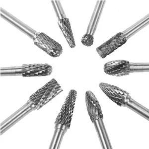 RUIXIN TOOLS High quality 10pcs 1/8" Shank Dia 3*6 mm Porting Power Tools Carbide Burrs