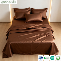 Parure de lit de luxe en soie de mûrier 100% sur mesure, anti-âge, qualité 6A, 19/22/25 Momme, pour hôtels (drap, housse de couette)