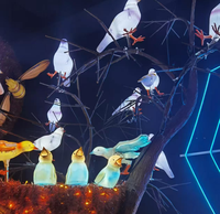 CAIQI Elektrische LED-Vogelskulptur-Leuchte IP65 Wasserdicht für Außendekoration 3D-Gedruckte Tier-Landschaftslampe Dimmbar 2-Jahres-Garantie