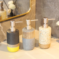 JIAYE Distributeur de savon en céramique texturée, 1 pièce, vente en gros - Accessoires de salle de bain de couleur naturelle pour maisons, hôtels et spas