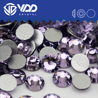 Strass en verre VDD 034 Violet SS4-SS50, cristaux à dos plat, non thermocollants, pierres de diamant pour nail art et accessoires DIY