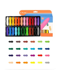 Washable Crayons Hot Sale 12/24/36 Colors Peanut Crayons For Toddler Baby Non-Toxic Safe Palm Grip Washable Crayons
