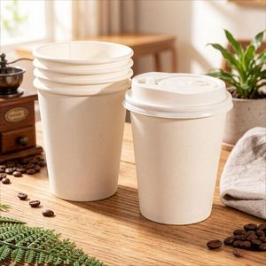 Gobelets en papier kraft à double paroi personnalisés avec logo, écologiques et jetables, avec couvercles, 90 mm, 8/10/12/16 oz, pour café, vin, boutique, café - Product Image 3