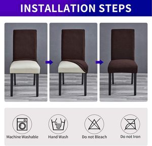 Funda elástica engrosada para silla de comedor de hotel, funda para sofá de sala de estar, funda cuadrada de jacquard al por mayor, logotipo personalizado - Product Image 6