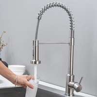 Robinet de cuisine multifonctionnel de haute qualité, design classique moderne, en acier inoxydable, flexible, à montage sur plan.