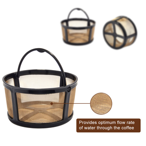 <span class=keywords><strong>Carafe</strong></span> <span class=keywords><strong>filtrante</strong></span> réutilisable à café moulu en maille dorée pour les brasseurs Keurig K-Duo Essentials et K Duo - Product Image 3