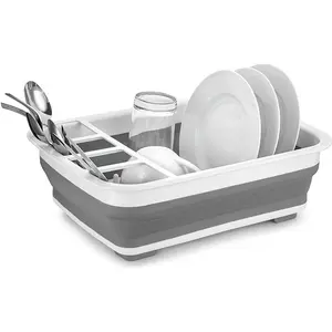 Extend collapsible portable kitchen organizer folding plastic storage sink dish drying rack drainer holders