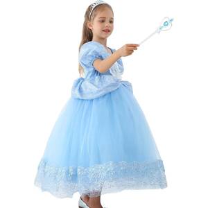 Costumes de performance scolaire, de danse, de mariage, de fête, de cosplay de personnage de dessin animé, de demoiselle d'honneur bleue, de carnaval en gros pour MS - Product Image 3