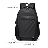 Sac à dos pour ordinateur portable, simple, imperméable, avec fermeture éclair, en polyester Oxford, grande capacité, portable, pour les voyages d'affaires, sangle rétractable
