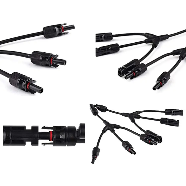 3 to 1 Solar Cable Connectors with Female and Male Connector Solar Panel Adaptor Kit Tool PV Wire Connector 1000v pv wire