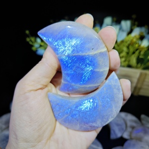 <span class=keywords><strong>Piedra</strong></span> <span class=keywords><strong>de</strong></span> <span class=keywords><strong>Luna</strong></span> Azul Brillante, Cristal <span class=keywords><strong>de</strong></span> Meditación y Sanación, Gema Feng Shui Pulida, Decoración, Regalo - Product Image 2
