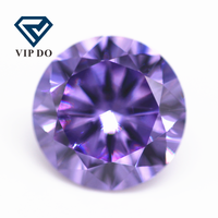 5A qualité 0.8mm-20mm rond brillant coupe lavande cubique zircone pierres précieuses artificielles rondes facettées CZ pierres précieuses