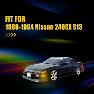 Auxito Clear Side Marker <b>Light</b> w/ <b>Red</b> Amber <b>LED</b> 4pc Set For 89-94 Nissan 240SX S13 - Product Image 5