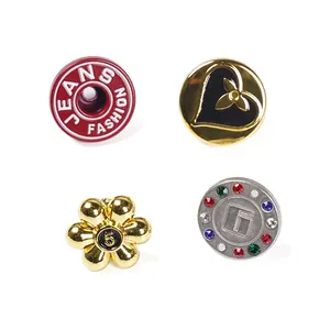 Круглые металлические кнопки из металлического сплава с логотипом под заказ для джинсов