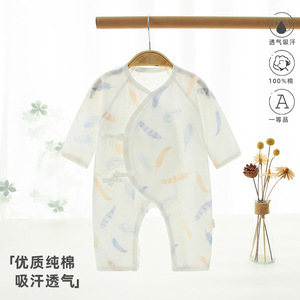 Mono de algodón fino estilo monje para bebé, ropa unisex para climas climatizados para recién nacidos con lazos - Product Image 4