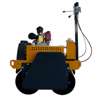 Rouleau compresseur routier mini à double tambour 600 kg de Source Factory, petit compresseur de sol pour le compactage des terrains et des chaussées