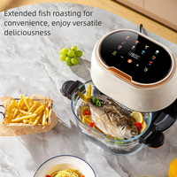 Friteuse à air électrique moderne 4L avec écran couleur intelligent à commande tactile, 8 modes prédéfinis, sans huile, pas de retournement nécessaire, pour camping-car et hôtel