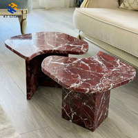 Meubles de salon de luxe en pierre naturelle, table basse en marbre antique de haute qualité, pierre de marbre