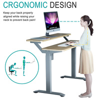 Bureau debout électrique à hauteur réglable ergonomique à double couche, cadre de bureau d'ordinateur intelligent à levage