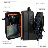 Sac à dos pour ordinateur portable extensible de haute qualité, imperméable, pour hommes, avec bande réfléchissante, ports de charge USB Type-C doubles
