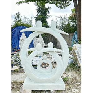 Moderne blanc abstrait Durable 100% naturel monolithique pierre Statue sculpté à la main personnalisé Surface Top 1 an de garantie extérieur nouveau - Product Image 5