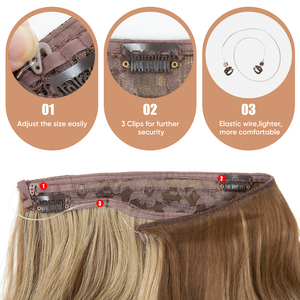 Extensions de cheveux synthétiques SARLA Wire Invisible Fiber, à clipser, en gros, extensions de cheveux longs ondulés sans couture - Product Image 3