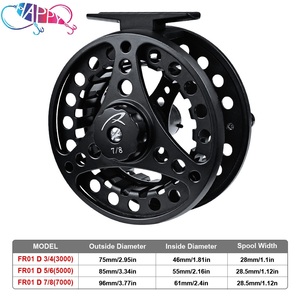 Rueda de pesca con mosca al por mayor 3/4 5/6 7/8 WT carrete de pesca con mosca de aluminio Carrete con mosca CNC máquina cortada cenador grande fundición a presión - Product Image 6