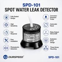 Détecteur de fuite d'eau photoélectrique 9-28VDC avec sortie relais pour eau et liquides faiblement acides