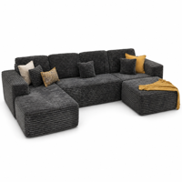 Ensemble de canapés modulaires en forme de L, fauteuil lounge, design moderne pour appartements et hôtels, rembourrage en éponge, tissu