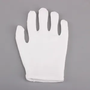 Logo personalizzato 100% guanti in cotone organico bianco da lavoro a mano guanti in cotone sottile per Eczema