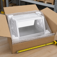 Cage à hamster transparente avec panneau frontal clair et dessus ventilé, boîte de rangement empilable blanche pour petits animaux, deux tailles