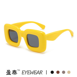 Y2K <b>Square</b> <b>Sunglasses</b> Red PC Frame UV400 Protection Unisex Street Style - Product Image 4